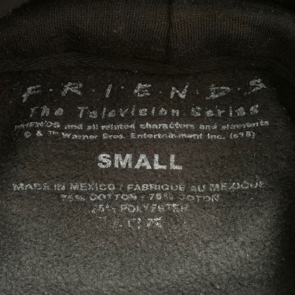 Urban Outfitters F•R•I•E•N•D•S unisex black hoodie size small - Picture 2 of 3